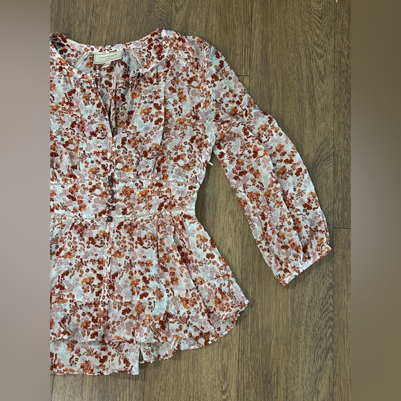 Moulinette Soeurs by Anthropologie Amelie Blouse Silk Blend - Size 2 - Picture 4 of 9